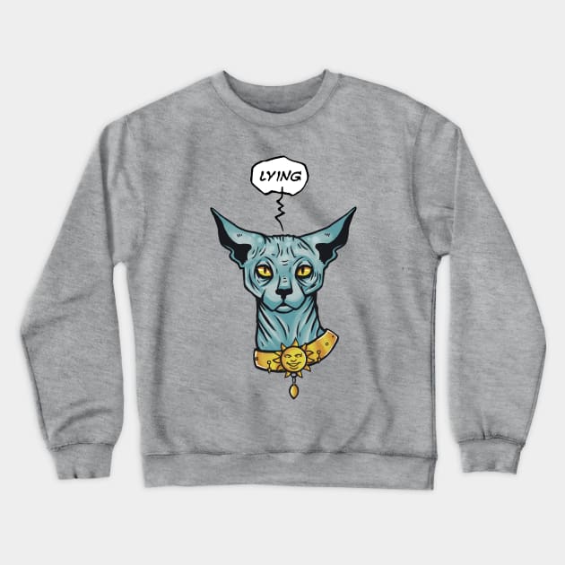 Lying cat Crewneck Sweatshirt by liieszz